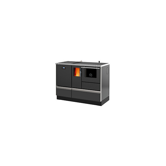 Cuisinière Granulés Avec Four Chauffage (4,8 Kw) + Bouilleur (15,2 Kw) Sannover 20 Kw Gris Anthracite