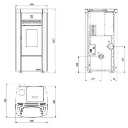1282404-poele A Granules Etanche-8kw-a+-flamme Verte 7*-cstb-foyer Font Nordica Extraflame - Angelaspblanc