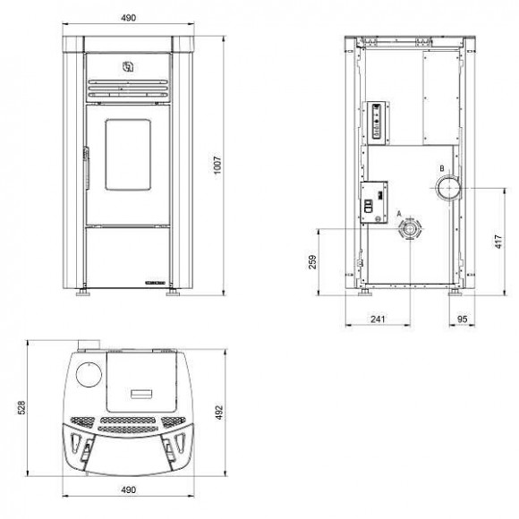 1282404-poele A Granules Etanche-8kw-a+-flamme Verte 7*-cstb-foyer Font Nordica Extraflame - Angelaspblanc
