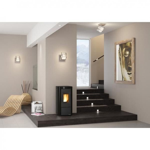 1232808-poele A Granules Etanche-6,5kw-a+-flamme Verte 7*-cstb-foyer Fo Nordica Extraflame - Moiraspnoir
