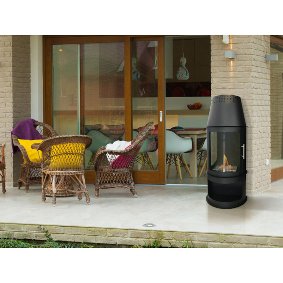 Chauffage Pour Terrasse Haute Teneur En Bioéthanol Avec Porte Vitrée