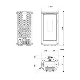 1283601-poele A Granules Etanche-9kw-a+-flamme Verte 7*-cstb-foyer Font Nordica Extraflame - Debbycxnoir