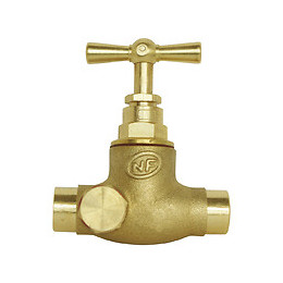 Robinet D'arrêt À Purge À Souder Pour Tube Cuivre D14 - En Laiton Brut