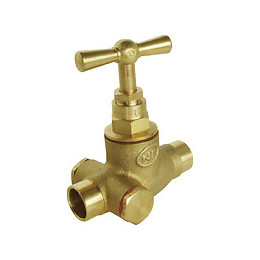 Robinet D'arrêt À Purge À Souder Pour Tube Cuivre D16 - En Laiton Brut