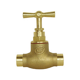 Robinet D'arrêt À Souder Pour Tube Cuivre D14 - En Laiton Brut