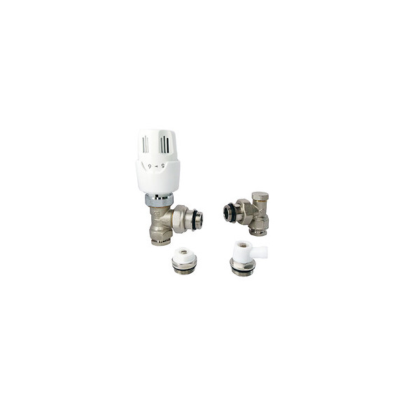 Kit Thermostatique Equerre Nickelé