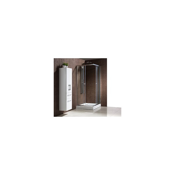 Dolce : Paroi De Douche D'angle : L 90 X L 90 X H 198 Cm, Receveur Inclus, Structure En Aluminium Haute Qualité