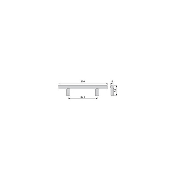 Emuca Poignée Pour Meuble Orlando, 224, Nickel Satiné, Acier