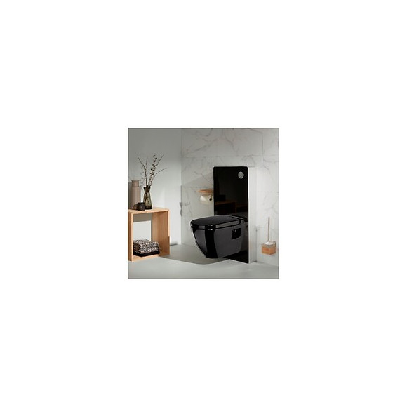 Pack Wc - Bâti Wc + Cuvette Wc Smarta Noire - Façade En Verre Noir