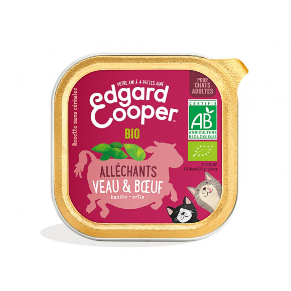 Barquette Bio Chat Sans Céréales 85g Veau/Boeuf frais