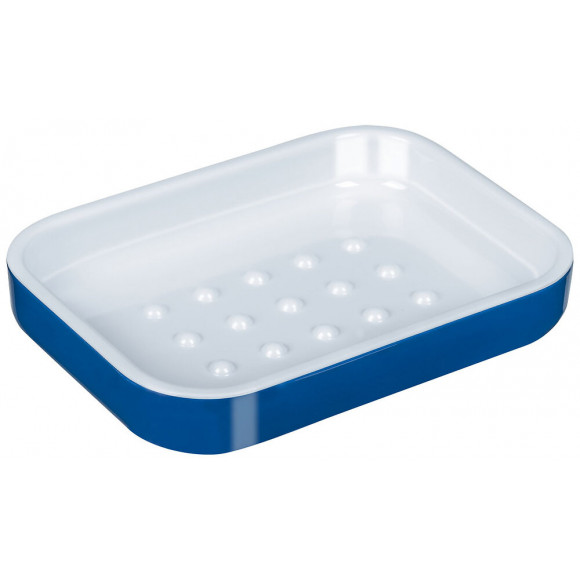 Porte-savon Yin mélamine bleu et blanc