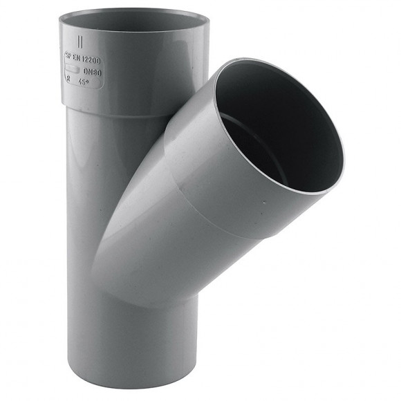 Culotte de descente 45° D.80 mâle/femelle gris