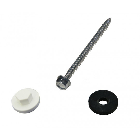 Kit de 50 fixations pour profil vissable 32mm blanc