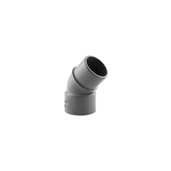 Coude PVC évacuation 45° mâle/femelle D.40