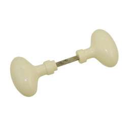 Paire boutons ovales avec -sans portée en alu beige