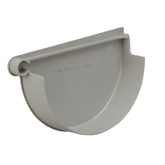 Fond de naissance Gauche gouttière PVC demi-ronde 25 gris clair