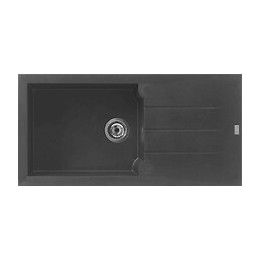 Evier Quartz Granit Alinéo 1 Grand Bac 1 égouttoir 100x50 Gris Titane
