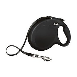 Flexi New Classic Laisse Sangle - L : 8 M - Noir - Pour Chien