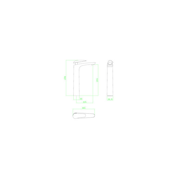 Galet Mitigeur Lavabo Bec Chrome Poignée Façon Pierre