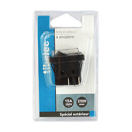 Interrupteur bascule bipolaire E terieu 37 30MM 15A 250V noir