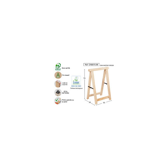 Tréteau pin PRO 53 de large section 50x23 mm