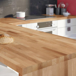 Plan de travail hêtre massif 300x65 épaisseur 38mm