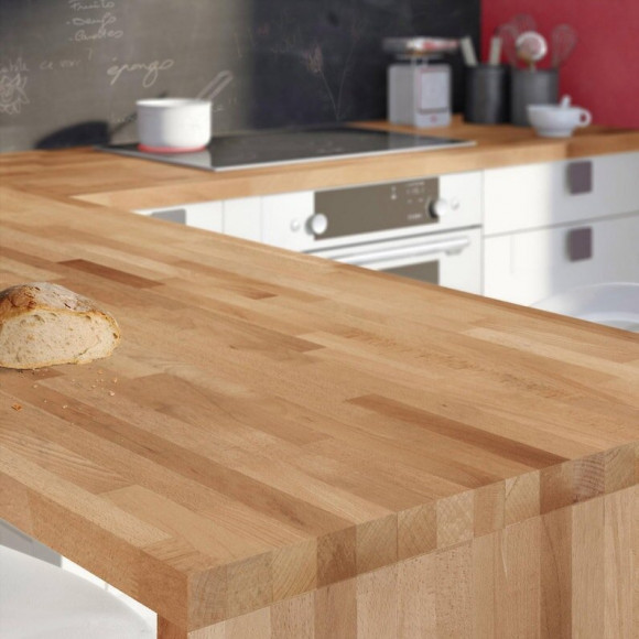 Plan de travail hêtre massif 300x65 épaisseur 38mm