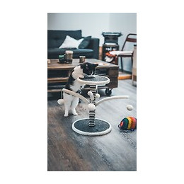 Poteau griffoir branche gris et blanc 44 cm