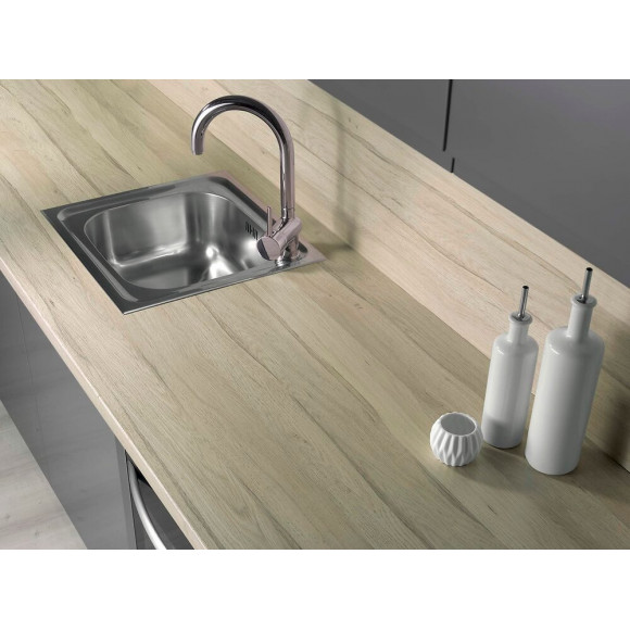 Crédence réversible 3015x600x12mm Zaffiro/Chêne océan