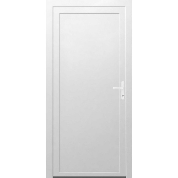 Porte de Service PVC Pleine Poussant gauche