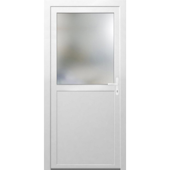 Porte de Service PVC 1/2 vitrée Poussant gauche