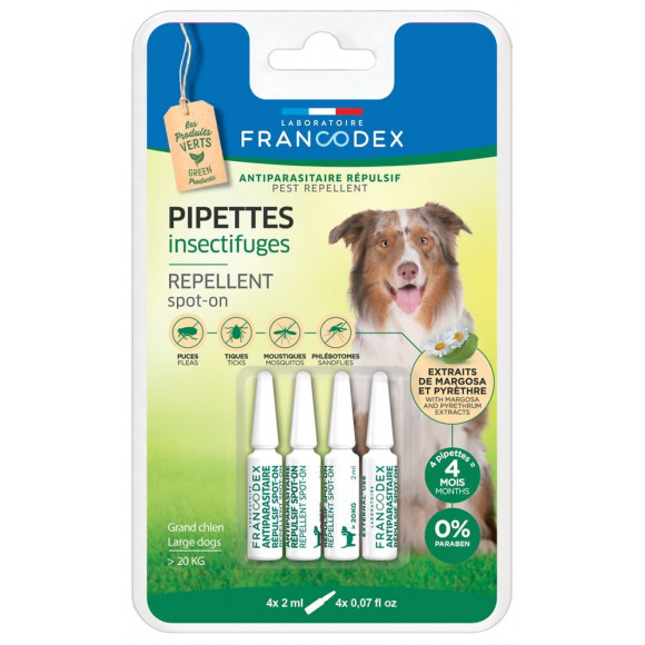 Pipettes insectifuges chien 20-40kg x4