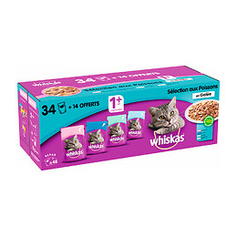 Sachets fraîcheur gelée sélection poissons 34x100g +14 offerts 4.8KG