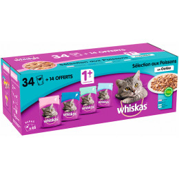 Sachets fraîcheur gelée sélection poissons 34x100g +14 offerts 4.8KG