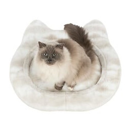 Trixie Lit Nelli Contour De Chat - 70 X 60 Cm - Blanc Et Taupe - Pour Chien