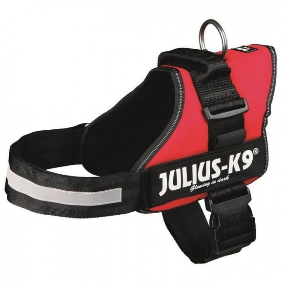 Harnais Power Julius-k9 - 1 - L : 66-85 Cm-50 Mm - Rouge - Pour Chien