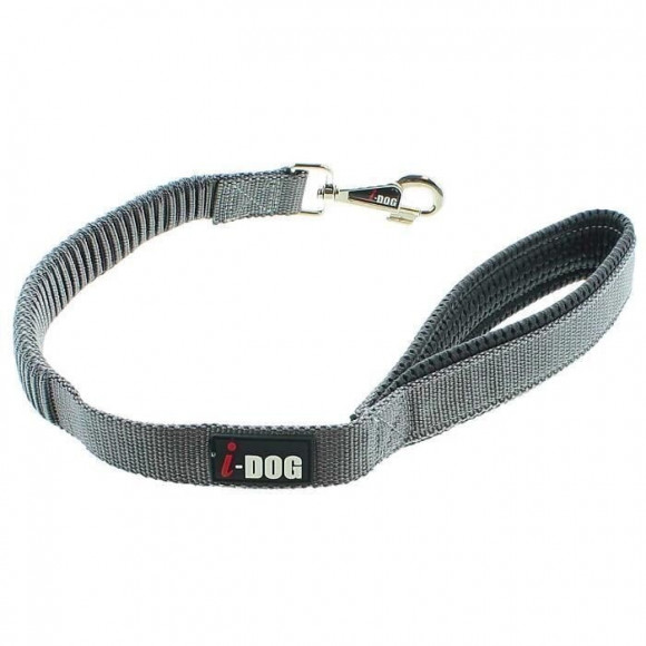 I Dog Laisse Confort - L 60 Cm - Noir Et Gris - Pour Chien