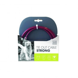 Mpets Cable Dattache Tres Resistant Tie Out - Pour Chien - 3m -rouge