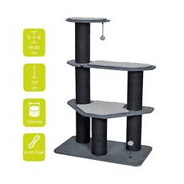 Ebi Griffoir Meru 90 X 50 X 129 Cm - 24,1 Kg - Gris - Pour Chat