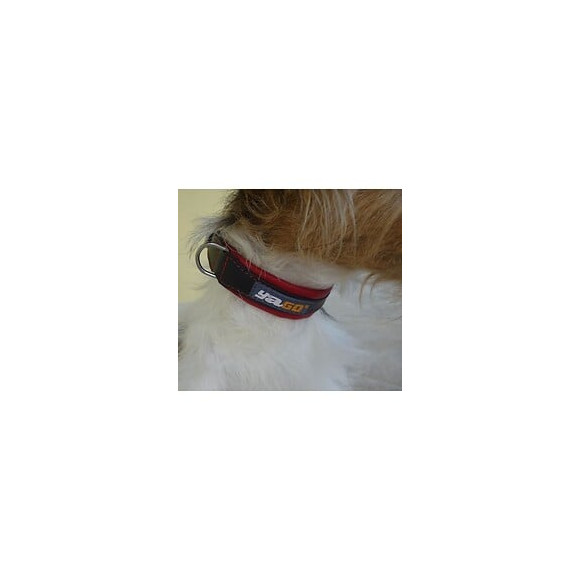 Yago Collier En Cuir Noir Et Rouge Souple Et Reglable Pour Moyen Chien, Taille M 34-43 Cm