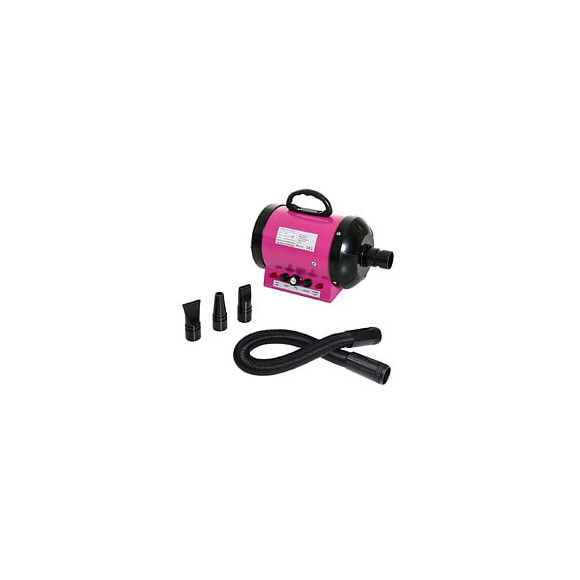 Séchoir Sèche-poils Toilettage Professionnel Pour Chien Chat Animaux 2800 W Température + Vitesse Réglable Rose Fuchsia Noi