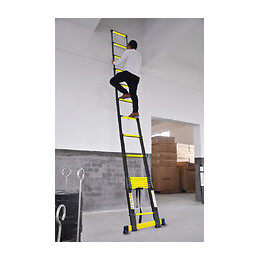 Echelle Télescopique Woerther 4m40 Avec Barre Stabilisatrice - Garantie 5 Ans - Qualité Supérieur