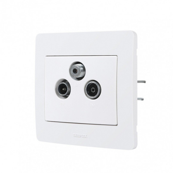 Prise Tv / Fm / Sat Diam2, Debflex, Blanc