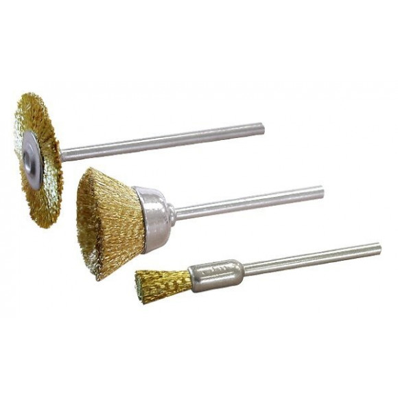 3 Brossettes Laiton (roue, Cuvette Et Pinceau)