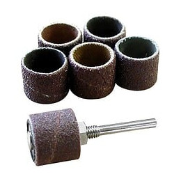 6 Tambours Abrasifs Haute Qualité Ø 15 Mm + Support