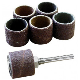 6 Tambours Abrasifs Haute Qualité Ø 15 Mm + Support