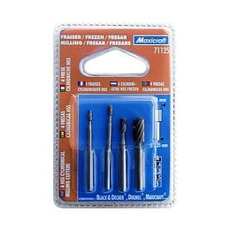 4 Fraises Hss Cylindriques 1,4 À 5,0 Mm