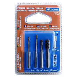 4 Fraises Hss Cylindriques 1,4 À 5,0 Mm