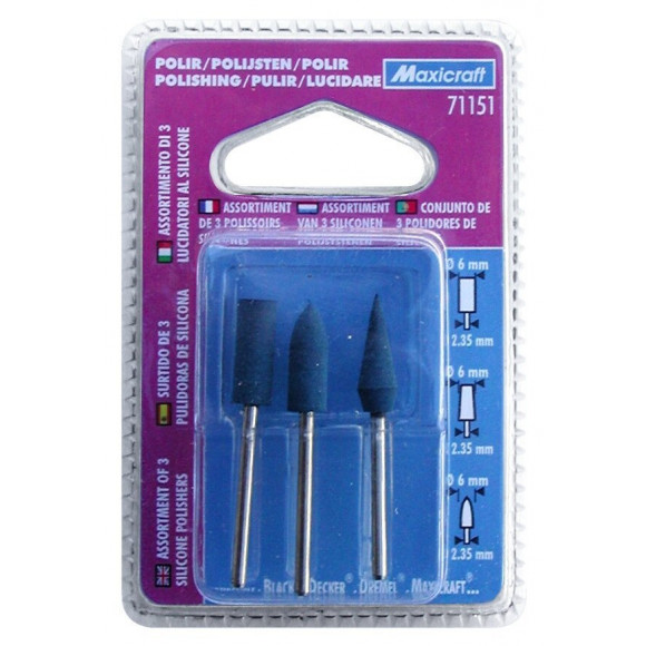 3 Polissoirs Silicone Haute Qualité Ø 6 Mm
