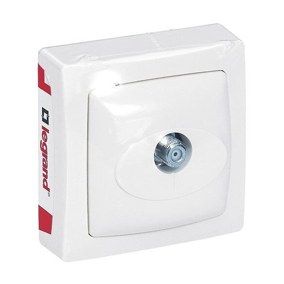 Asl Prise Satelite Type F Saillie Blanc